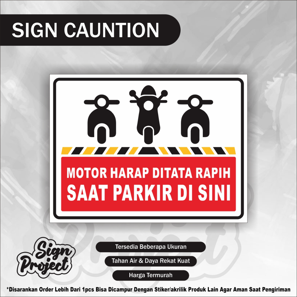 

STIKER MOTOR HARAP DI TATA RAPI SAAT PARKIR Stiker harap parkir dengan rapih sticker kendaraan motor mobil toko kantor rumah dll STIKER MOTOR HARAP DI TATA RAPI