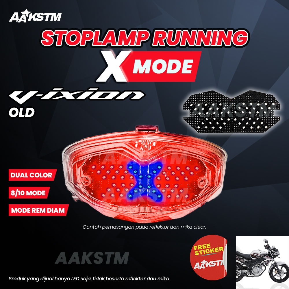 Lampu Rem LED Vixion Old X Mode LED 8 10 Mode Running Lampu  Belakang Variasi Modifikasi Motor