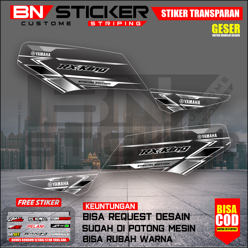 STRIPING DECAL RX KING FACELIFT CUSTOM TRANSPARAN STRIPING RX KING VIRAL UV PREMIUM MAX DECAL IX-50