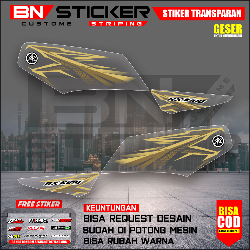 STRIPING DECAL RX KING FACELIFT CUSTOM TRANSPARAN STRIPING RX KING VIRAL UV PREMIUM MAX DECAL IX-52