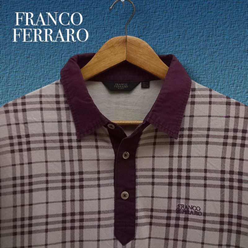 Franco Ferraro original Polo Shirt Pria, kaos kerah pria atasan pria