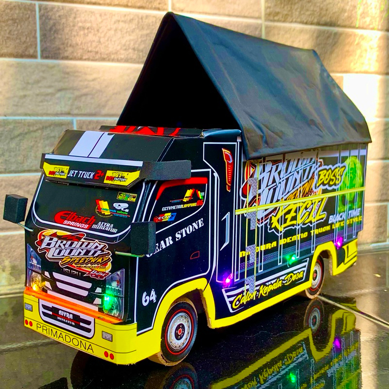 Truk Oleng Full Variasi - RC Miniatur Truk - Truk Oleng Dari Kayu Asli - Mainan Anak