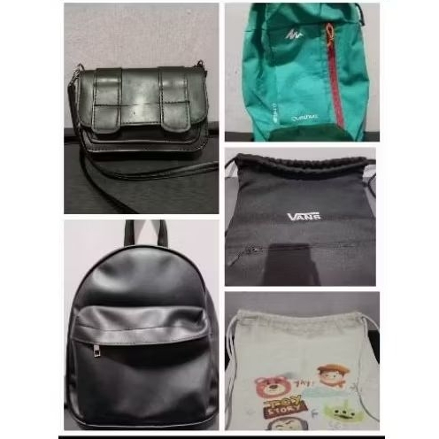 tas backpack selempang serut preloved/second