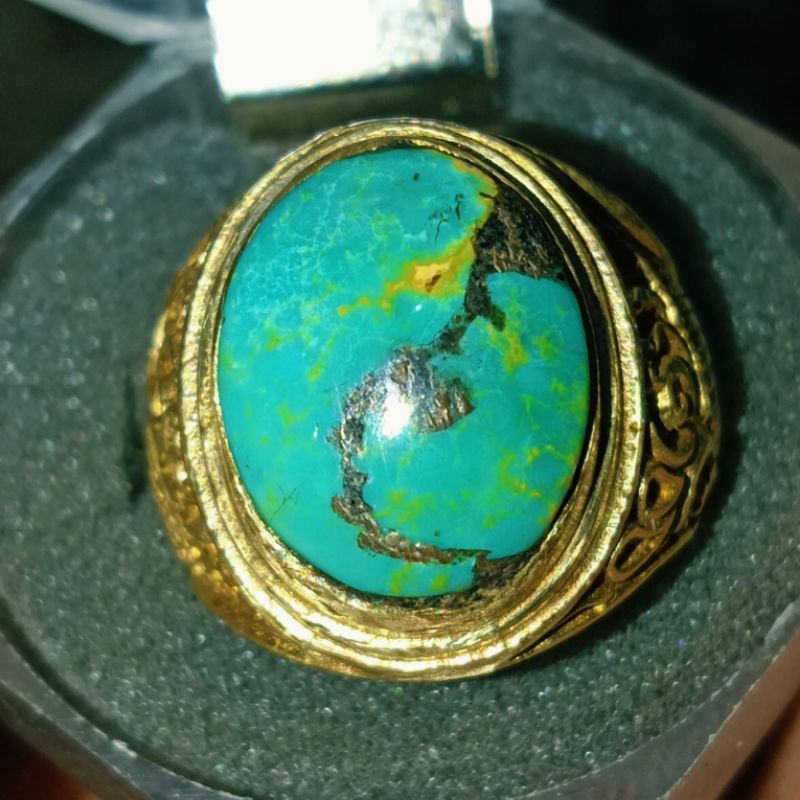 Batu Pirus Persia Motif Yin&Yang Cantik Natural