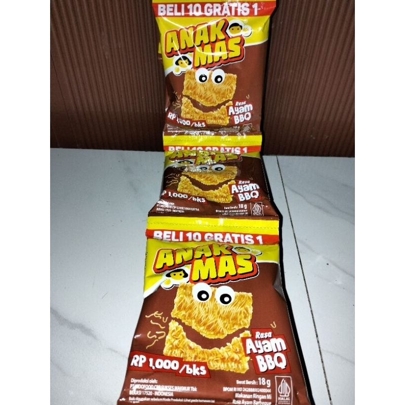 

Snack Jadul Anak Mas Rasa BBQ 1 renteng isi 10 gratis 1