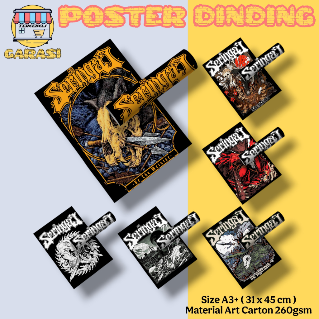 poster art carton 260 gsm band rock metal indonesia seringai poster dinding