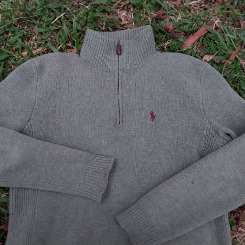 halfzip ralph lauren sage green second bekas