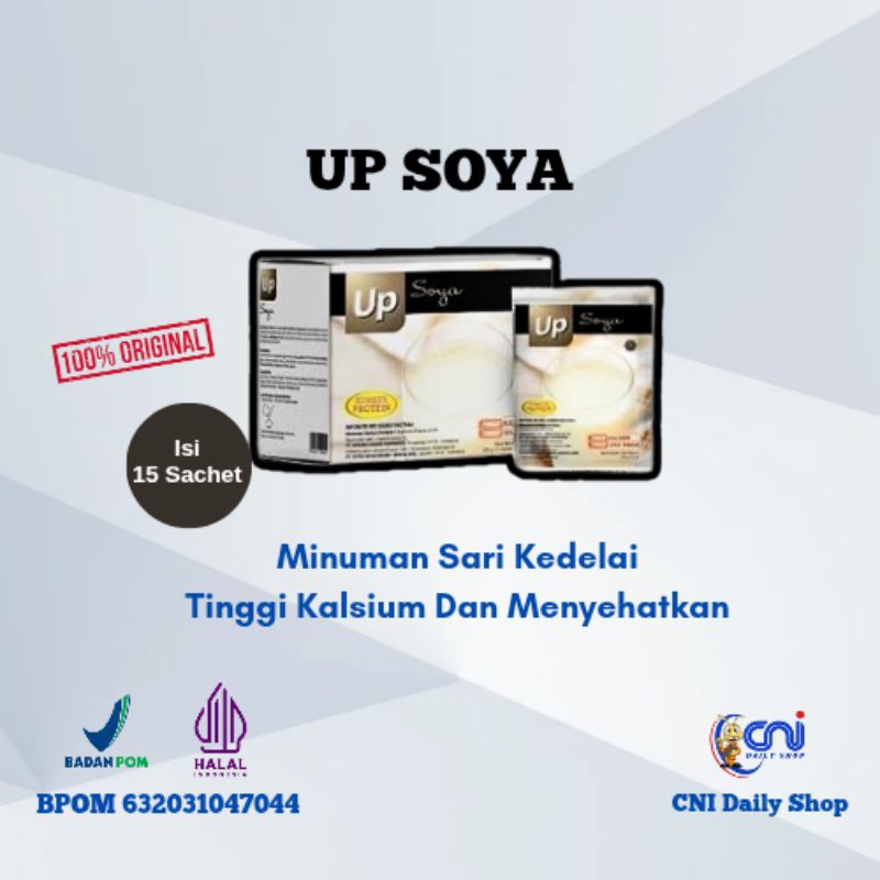 

CNI UP Soya Minuman Sari Kedelai Non GMO Tinggi Kalsium Dan Sumber Protein Serta Menyehatkan