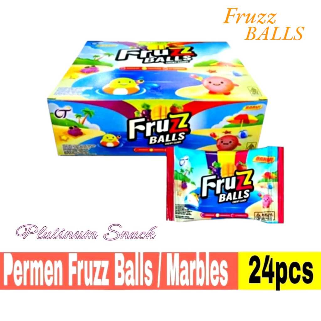 

Fruzz Balls Chewy Gummy | Isi 24 Sachet @ 5.4 Gr