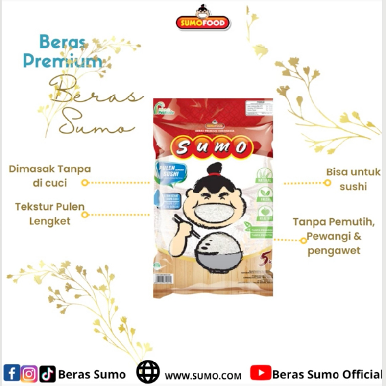 

RB Beras Sumo 5KG merah - Beras Sumo Merah 5kg Premium Pulen Cocok Untuk Sushi