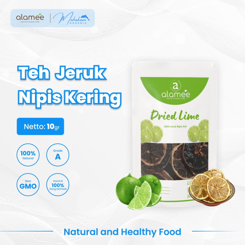 

ALAMEE Teh Jeruk Nipis Kering Dried Lime Slice Tea Teh Herbal Buah Iris Organik 10gr