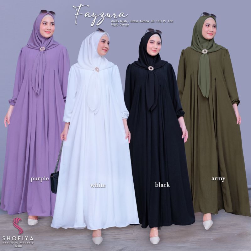 FAYZURA SET HIJAB (LD 110) Ori Shofiya By Shofiya / Dress Shofiya  / Gamis  Shofiya / original Shofi