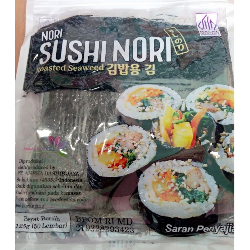 

Nori sushi 50 Lembar Halal Java Sakao seaweed rumput laut kulit sushi bungkus kimbab bento