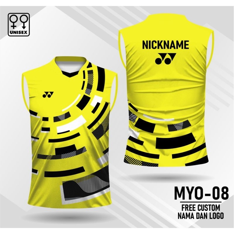 Jersey Badminton singlet terbaru / kaos bulutangkis singlet free tambah nama dan logo