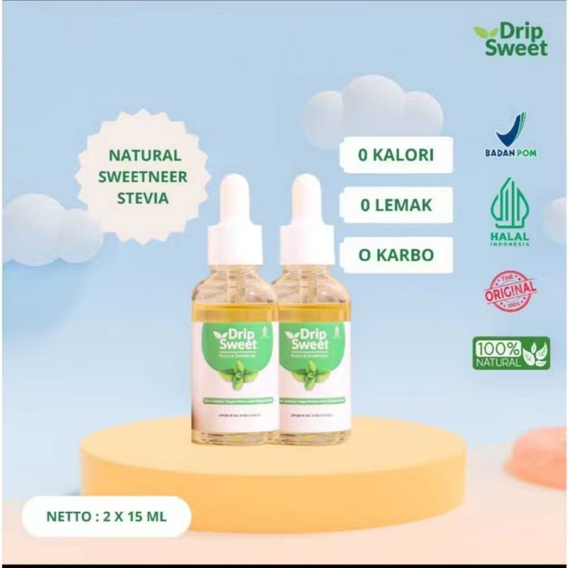 

DripSweet Gula Stevia Pemanis Alami Cair 15ml x 2pcs