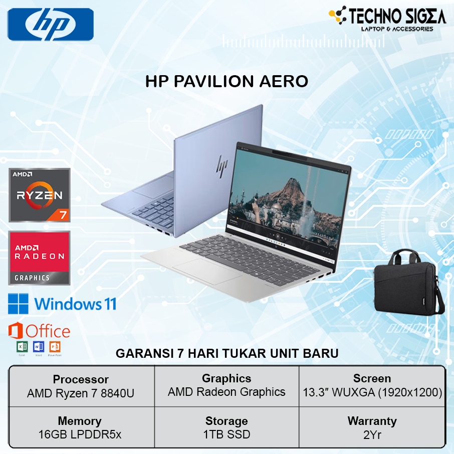 HP Pavilion Aero 13 Ryzen 7 8840 16GB 1TB 13.3 WUXGA IPS