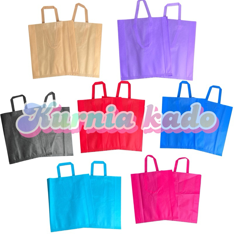 

Tote bag goodie bag polos tas spunbond tote bag 45 cm x 37 cm paper bag tas kain kurnia kado