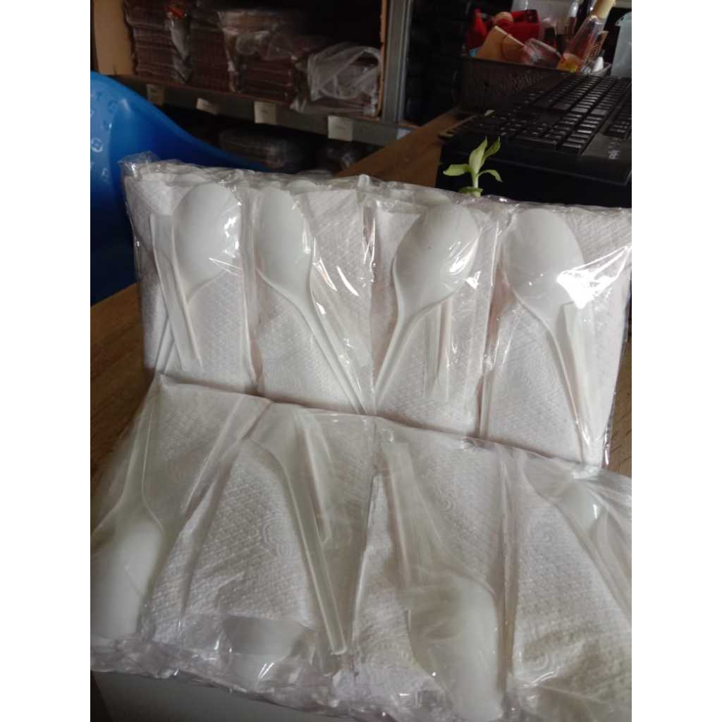 Sendok set sendok paket tisu tusuk gigi [ ISI 50 ]