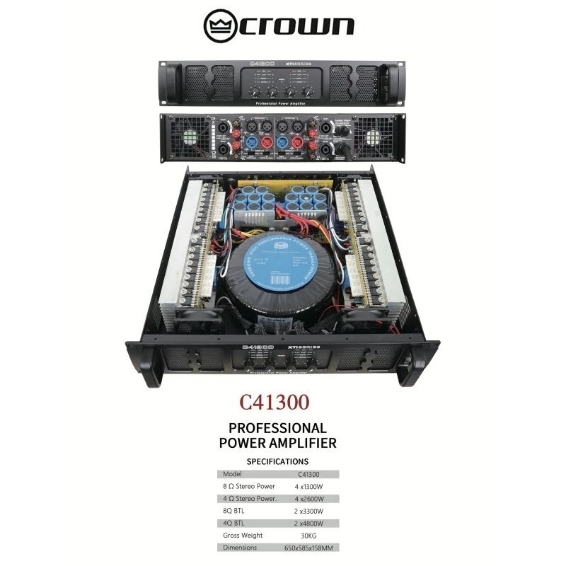 POWER AMPLIFIER CROWN C41300 XTI SERIES 4 CHANNEL 4 X 1300 WATT