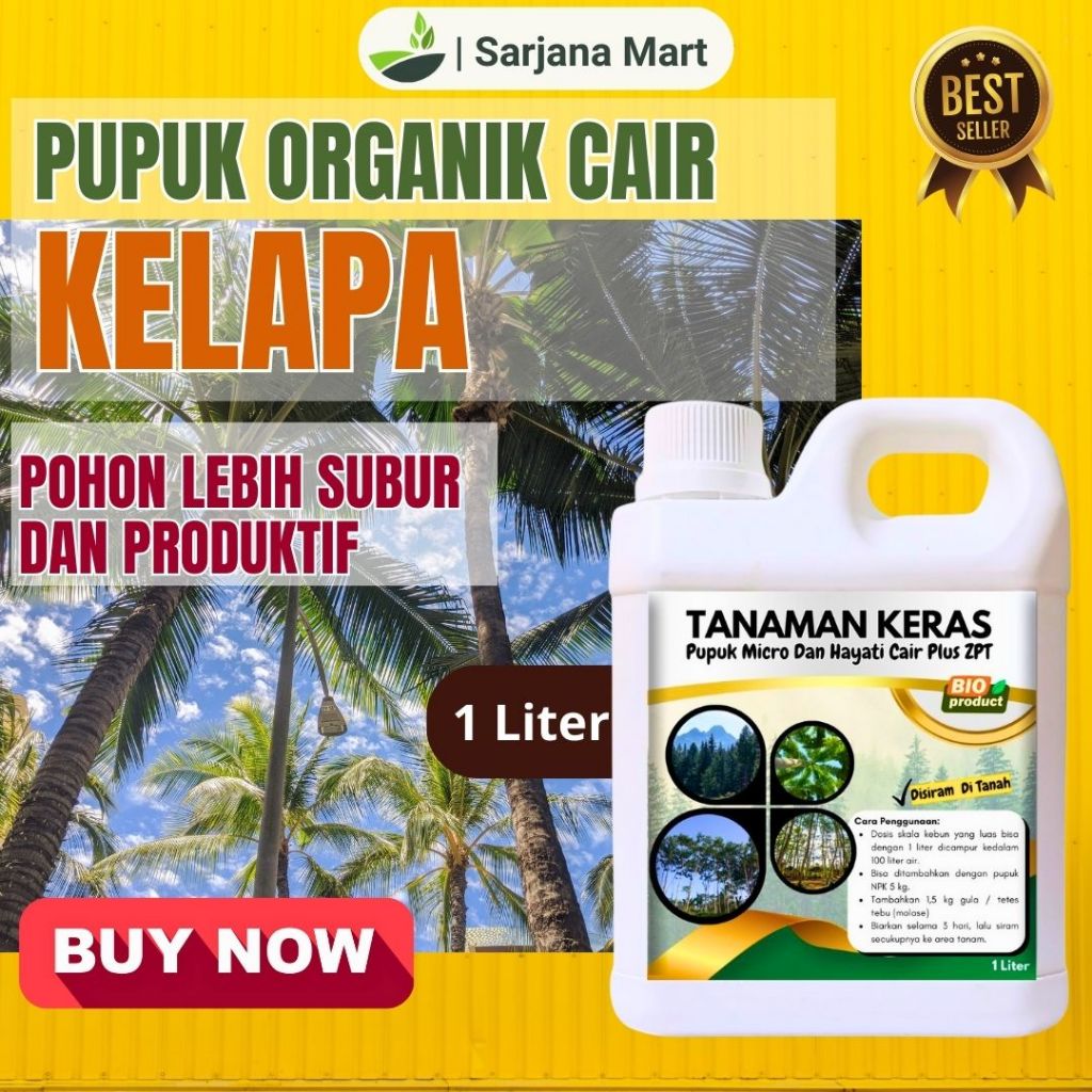 Pupuk Pohon Kelapa Agar Cepat Berbuah Booster Penyubur Kelapa Pelebat Buah Kelapa Organik 1 Liter