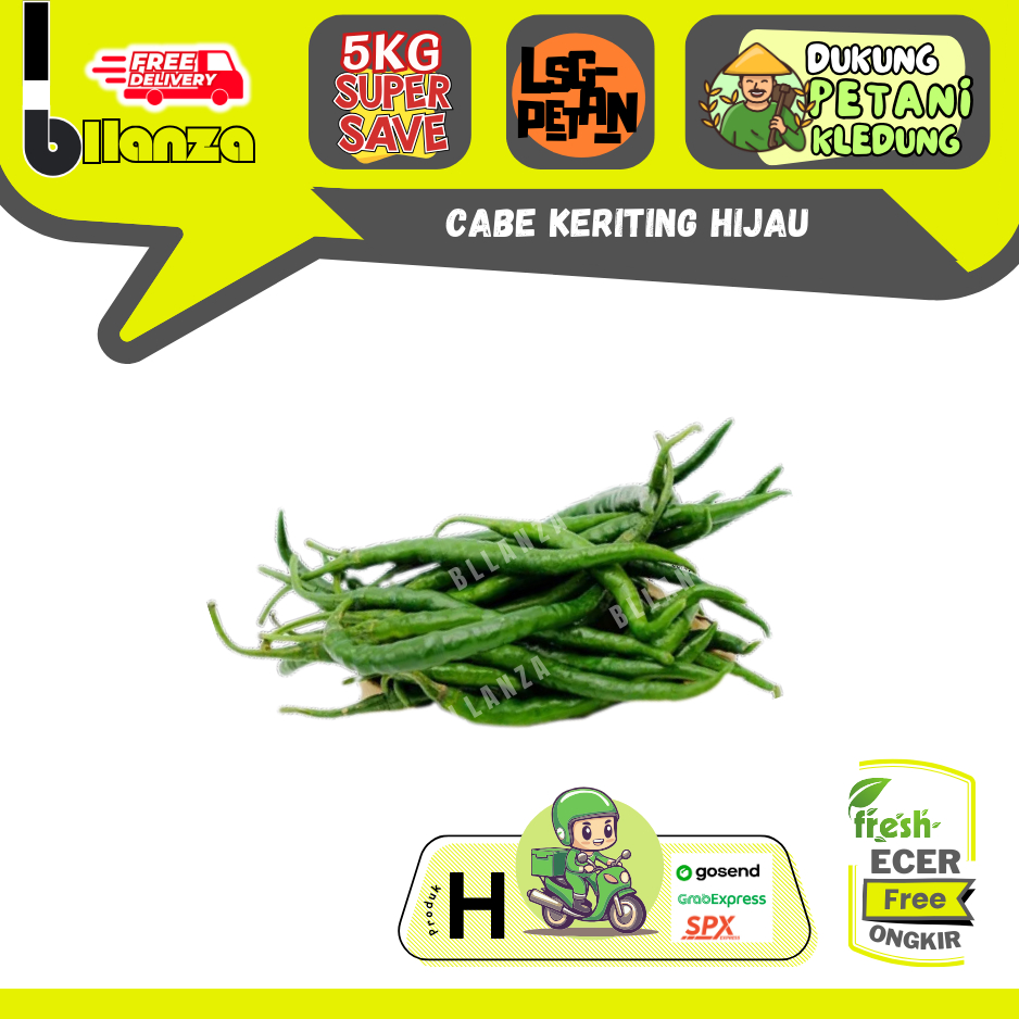 

Bllanza | Cabe Cabai Keriting Kriting Hijau - Sahabat Makan Sayur ECER (H)