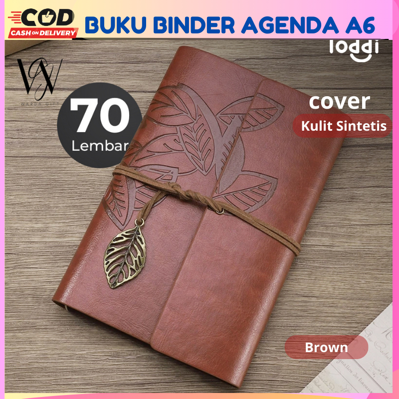 

Buku Jurnal Catatan Kuliah Kerja Kantor Leather Diary A6 70GSM 140 Halaman Model Daun