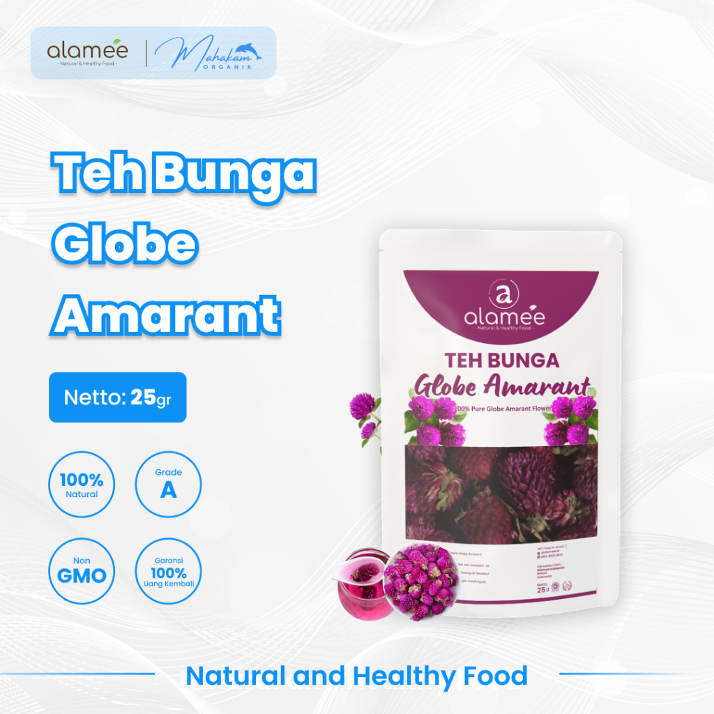 

ALAMEE Teh Bunga Globe Amaranth Kering Tea Herbal Organik Dried Flower Purple 25gr