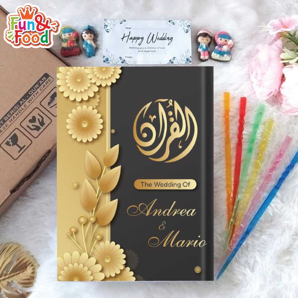 Alquran Seserahan Gratis Custom Nama Quran Wedding Terjemahan / Tanpa Terjemah (TANPA PO)