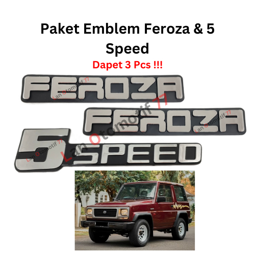 Paket Emblem Tulisan Feroza & 5 Speed