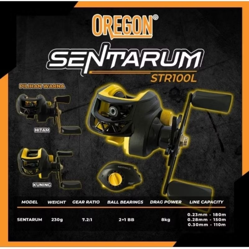 OREGON SENTARUM Reel Pancing Baitcasting handel kiri 11+1 Ball Bearing 6.3:1 Left Hand -  REEL SHIMA