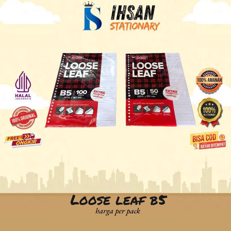 

Kertas Loose Leaf/Kertas File Isi Binder B5 Isi 100 Lembar (1 Pack)