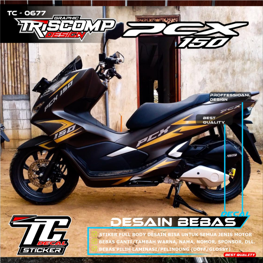 Sticker fullbody Decal PCX 150 new motif doff List Variasi skotlet Motor Honda PCX 150 / PCX 160 New