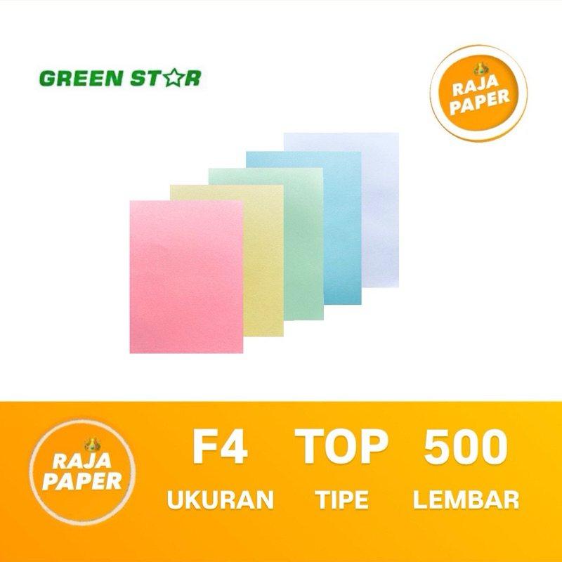 

Kertas NCR " TOP " Ukuran F4 500 Lembar 55 Gsm Gr Gram By GREEN STAR ( 215 Mm x 330 Mm ) / ( 21.5 Cm x 33 Cm ) 1 Rim 500 Lbr 500 Pcs Non Carbon Required Paper Kertas Struk Kertas Nota Penjualan Continuous Form Kertas Faktur