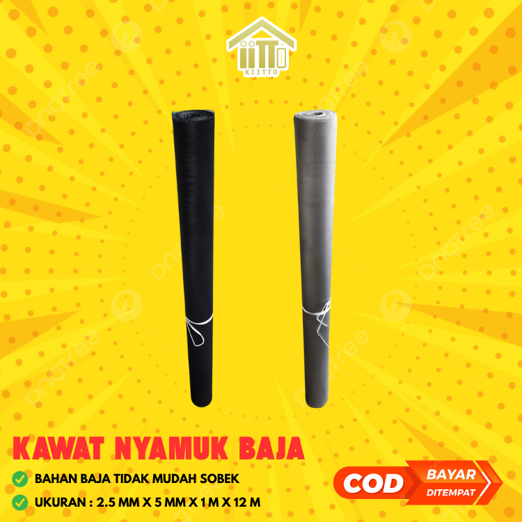 KAWAT NYAMUK BAJA HITAM PUTIH / KAWAT PARABOLA BAJA HITAM PUTIH / KAWAT BAJA ANTI TIKUS HITAM PUTIH 