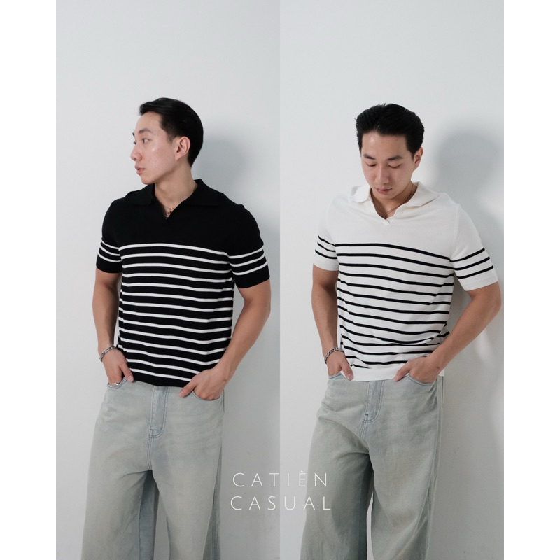 ALEXANDER STRIPES KNIT POLO | KAOS POLO RAJUT GARIS-GARIS | KAOS POLO RAJUT PRIA