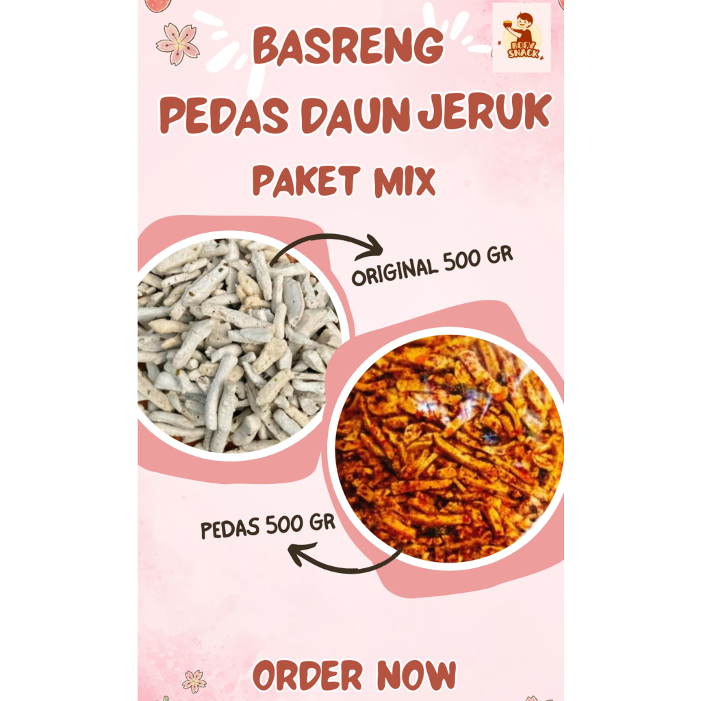 

Basreng mix pedas daun jeruk dan original 1000 gram