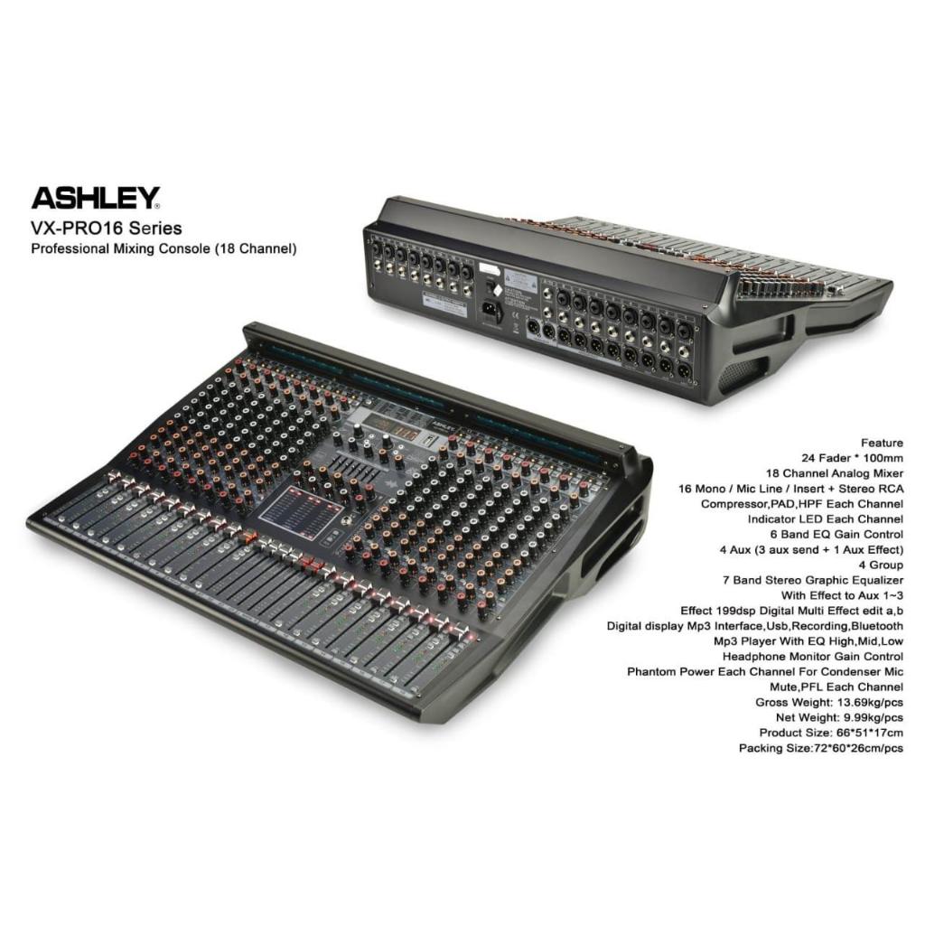 mixer ashley vx pro 16 original 16 channel Ashley Vx Pro16 bluetooth VXPRO 16