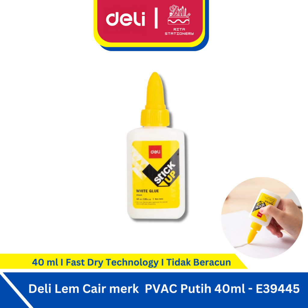 

Lem Cair merk DELI PVAC Stick Up Putih 40ml - E39445