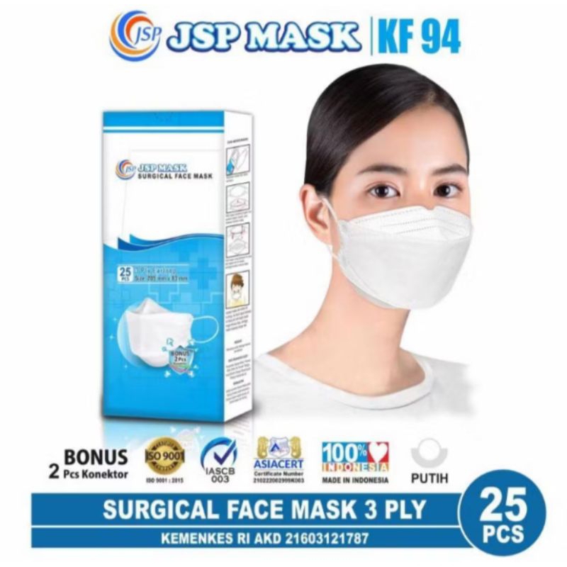 Masker KF94 JSP Mask KF94 Surgical Face 25 Pcs