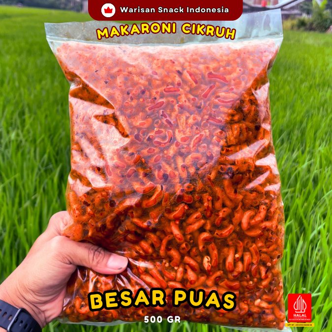 

1/2 KG MAKARONI CIKRUH PEDAS DAUN JERUK RENYAH GURIH MAKARONI WARISAN SNACK INDONESIA