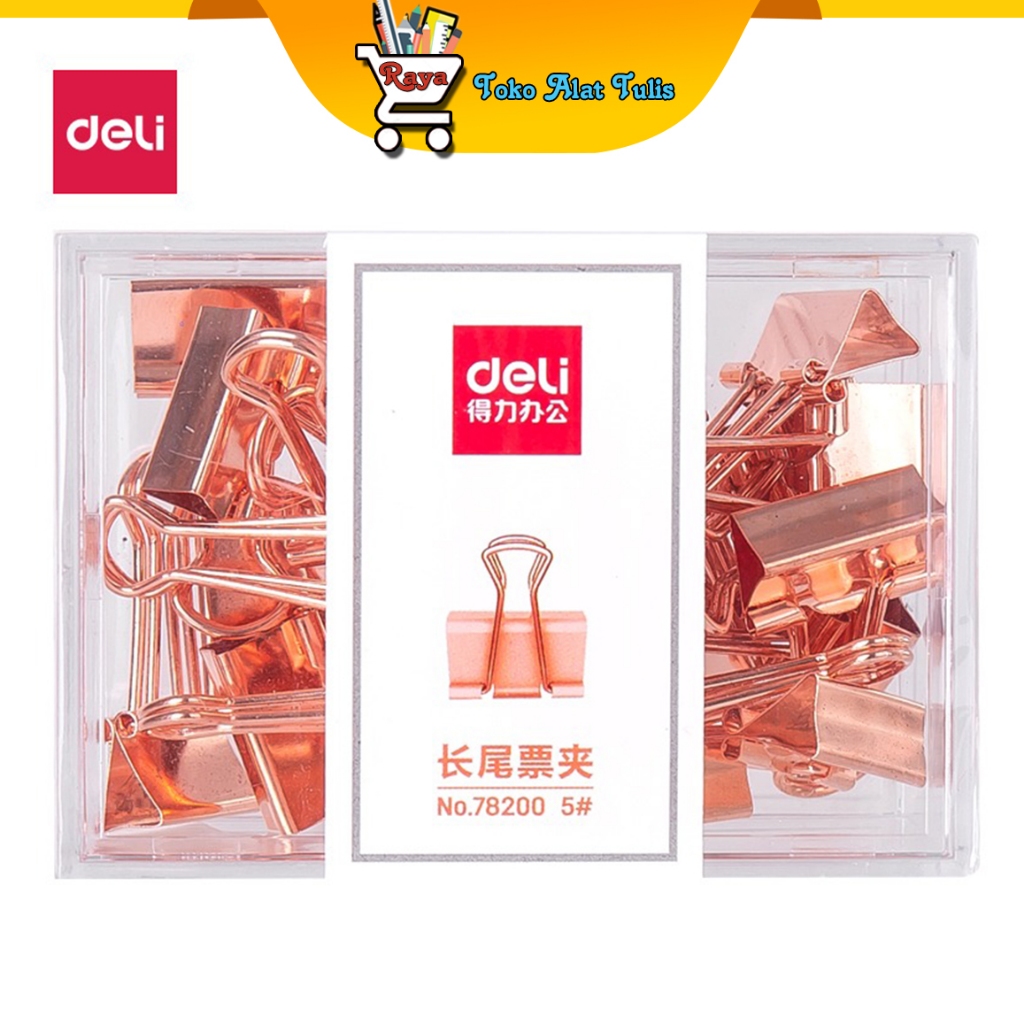 

Deli Office Binder Clip / Penjepit Rose Gold Isi 12pcs 78201