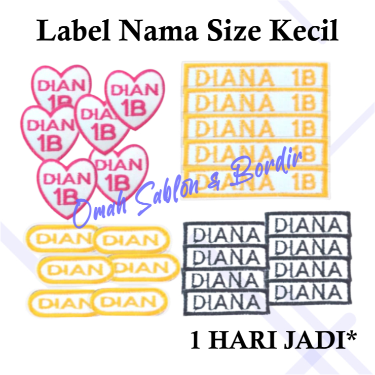 Label Nama Bordir Penanda Baju Label Baju - Bordir Custom Nama