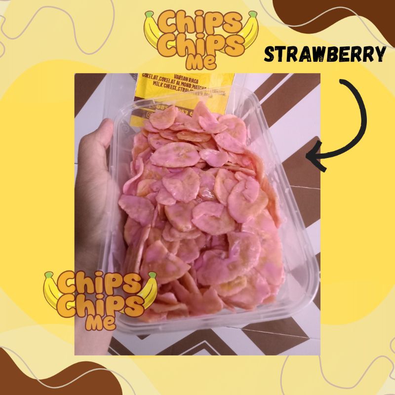 

Chips Me Strawberry Keripik Pisang Rasa Strawberry 225gr