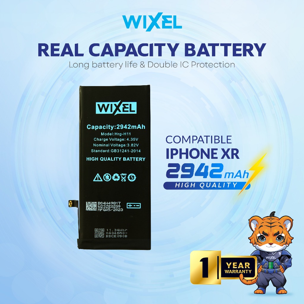 WIXEL Baterai Iphone XR Double Power Real Capacity Original Batre Batrai Battery Ip Ori HP Handphone