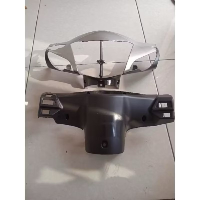 cover batok totok lampu depan set belakang supra fit new supra fit x cakram warna silver