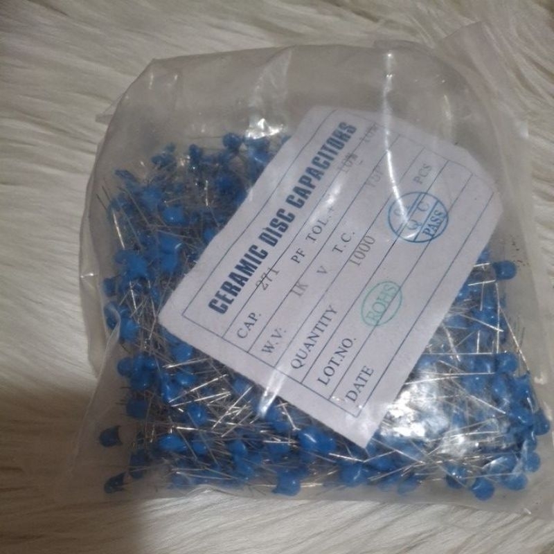 1000 pcs capasitor Milar kapasitor keramik BIRU 271 1kv 270pf 1kv