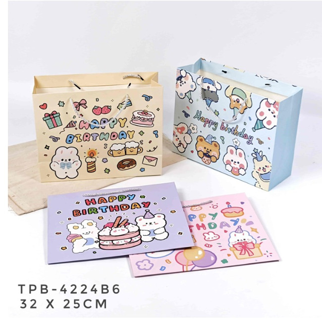 

PAPER BAG HAPPY BIRTHDAY PREMIUM GAMBAR KARTUN ANAK-ANAK CUTE/TAS KADO