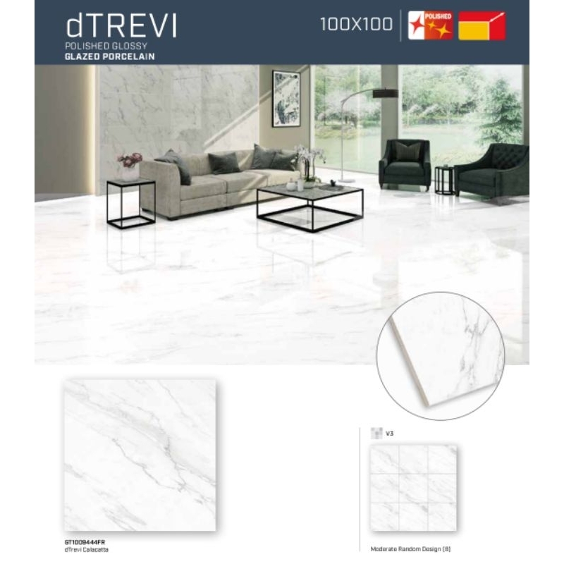 Dtrevi Roman Granit Polished Glossy Glazed 100x100