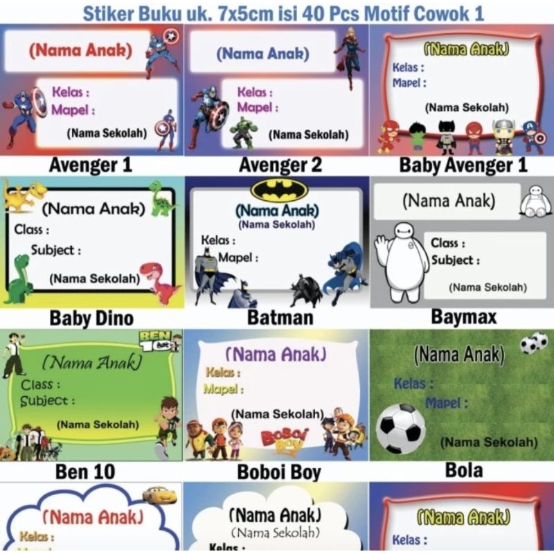 

Stiker Buku Motif cowok 1/Label Buku/Stiker Nama Buku/Label Nama Buku