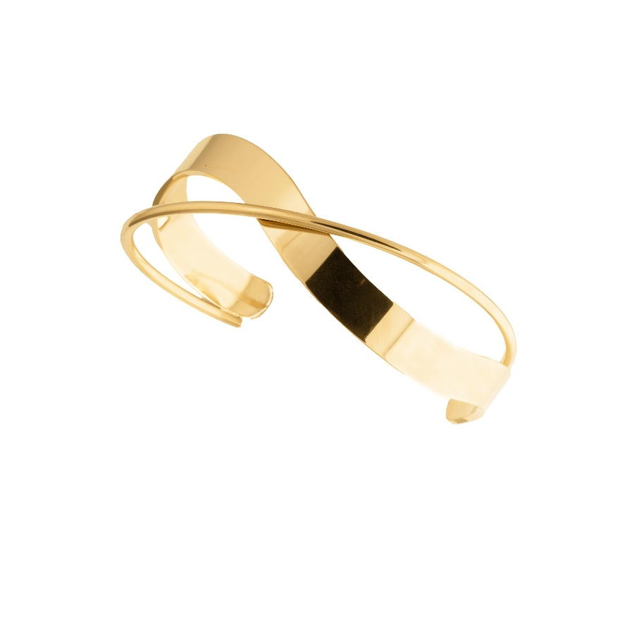 Dear Me - Barbara Bangle (Titanium with 18K Gold Plating) Gelang Wanita Lapis Emas Asli Unik